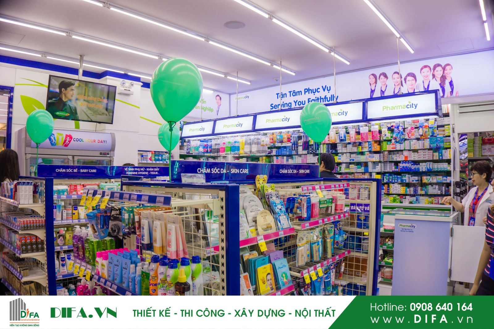 Thi công chuỗi cửa hàng đẹp - Hoàn thành nhà thuốc Pharmacity số 263 | Diệp Gia