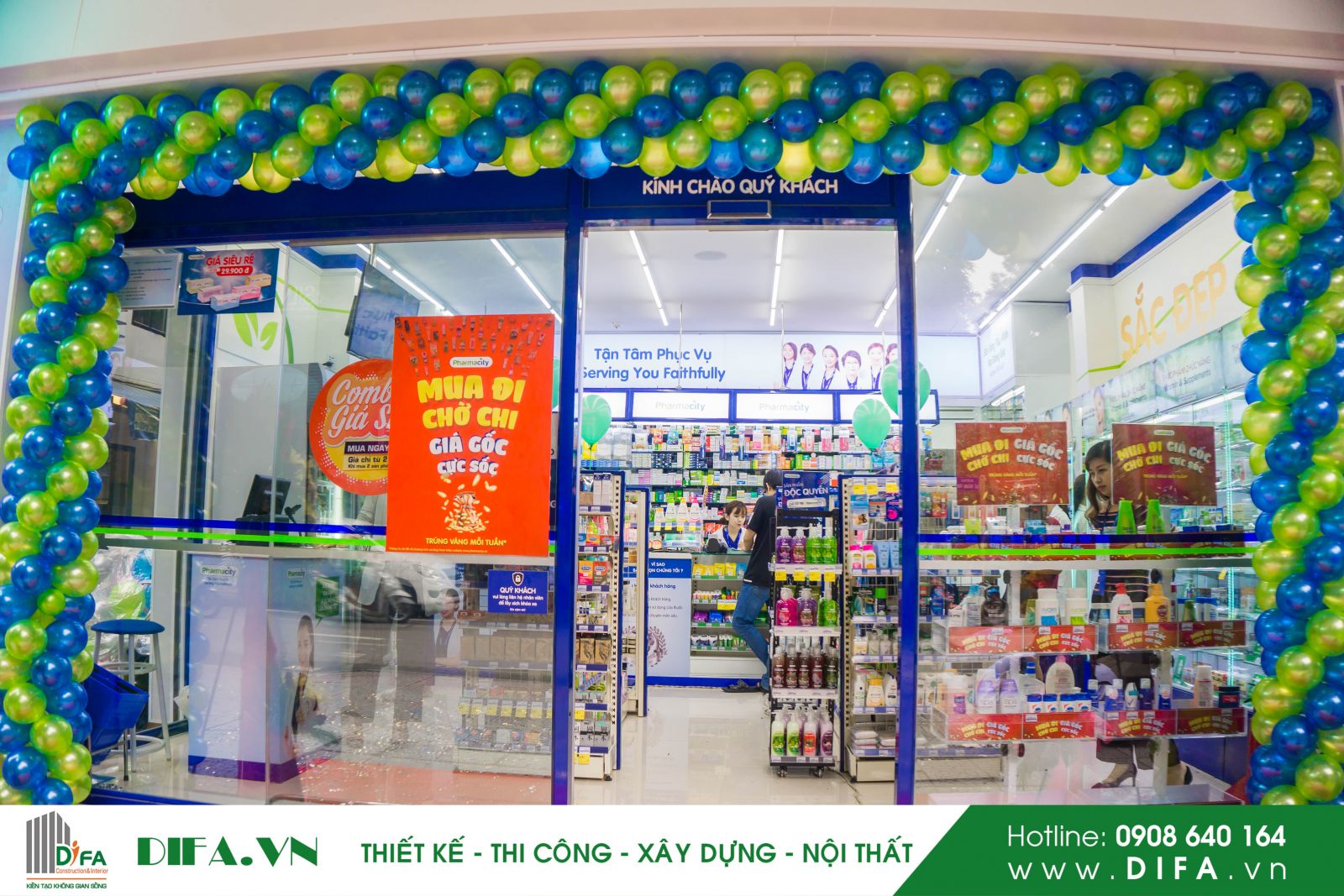 Thi công chuỗi cửa hàng đẹp - Hoàn thành nhà thuốc Pharmacity số 263 | Diệp Gia